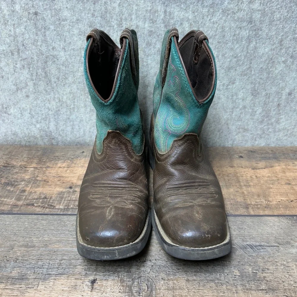 Ariat Waterproof Heritage Western Cowboy Boots Turquoise Sz 6B Girl Kids‎